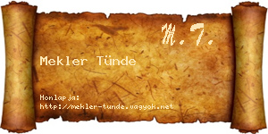 Mekler Tünde névjegykártya